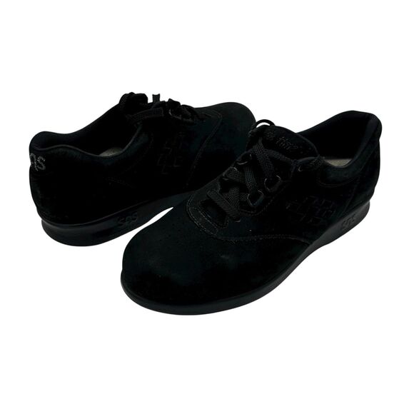 SAS Free Time Comfort Walking Shoes Nubuck Leather Womens Size 6 Medium Black - Picture 1 of 7
